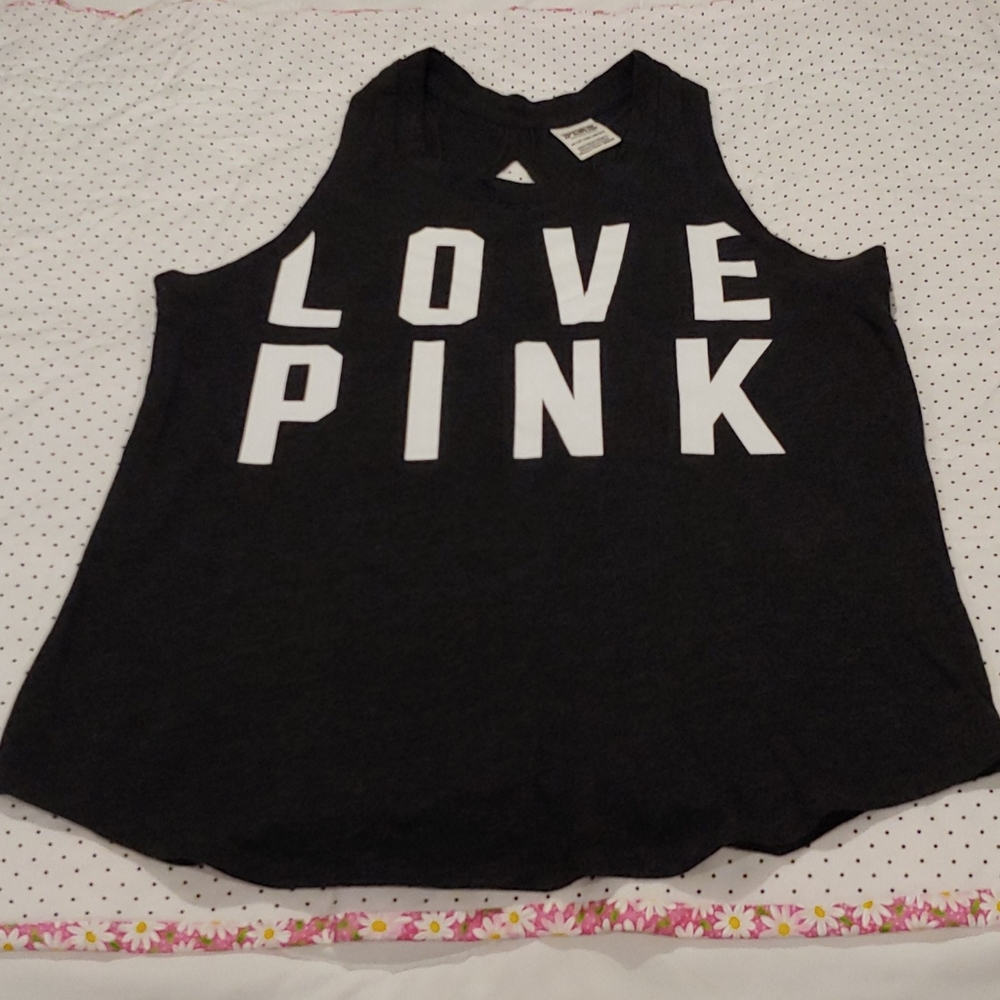 PINK XS slit back muscle tank